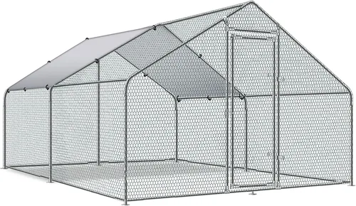 Miniatura 15 de Mejora de Gallinero Grande de Metal Betterhood con Malla de Alambre de Soporte Triple, Corral para Pollos con Cubierta Resistente al Agua y Anti-UV