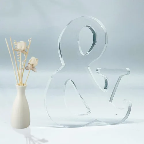 Miniatura 30 de Letras acrílicas diseñables de 4 pulgadas, letras acrílicas sin terminar para decoración de pared, letras decorativas de pie en rodajas, decoración