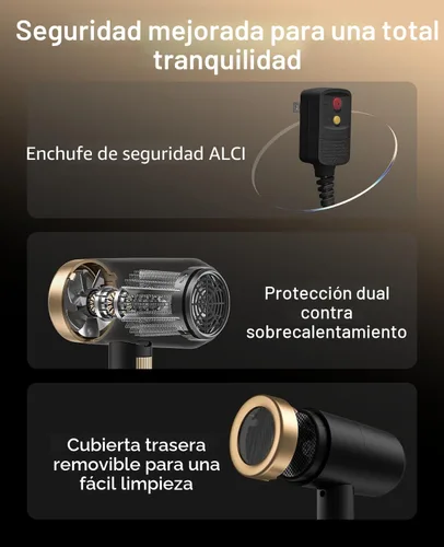 Miniatura 7 de Secador de pelo, secador de pelo CONFU con difusor, secador de pelo profesional 21000PRM, secador de pelo iónico negativo portátil ligero de secado