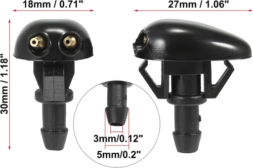 Miniatura 3 de X AUTOHAUX 4 boquillas de limpiaparabrisas delantero de repuesto para Nissan Xterra 1999-2004 para Nissan Frontier 1998-2004 Reemplaza 28931-3S500