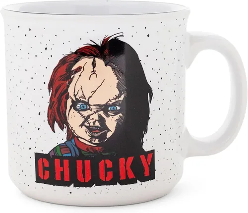 Child's Play Taza de cerámica Chucky Camper | Taza de café grande para té, expreso, cacao | Capacidad para 20 onzas