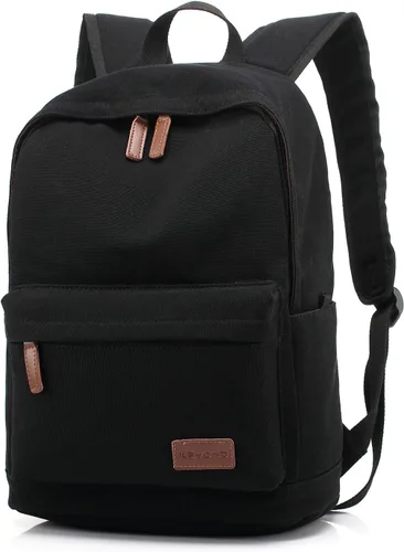 Miniatura 2 de kayond Bolsa de lona ligera para portátil de estilo casual, mochilas de viaje duraderas, mochila para hombres y mujeres, mochila de moda para Negro