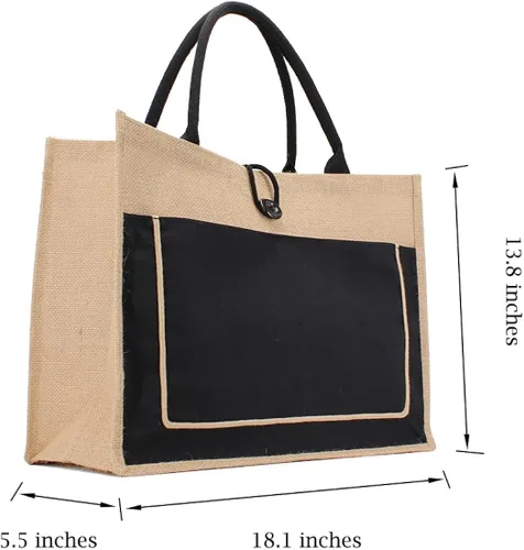 Miniatura 5 de TANOSII Bolsa de playa de paja para mujer, bolsa de yute tejida a mano