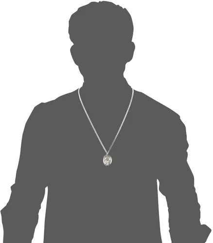 Miniatura 3 de Medalla de plata de ley para hombre de San Isidro de Sevilla fabricada en Estados Unidos cadena de selección
