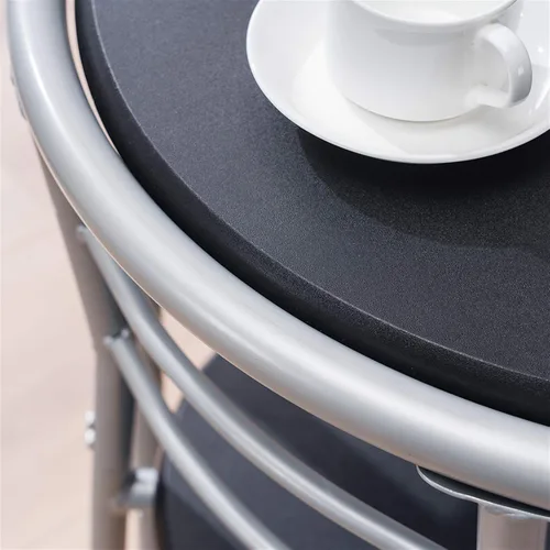 Miniatura 9 de Mesa de comedor con 2 sillas, juego de mesa de desayuno y sillas de 3 piezas, mesa de comedor pequeña de madera moderna para 2 personas con marco
