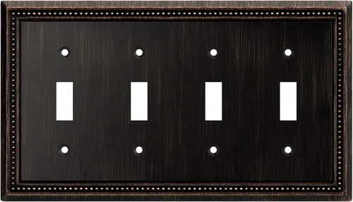 Miniatura 22 de Henne Bery Sunken Pearls - Placa de pared decorativa resistente para interruptor, cubierta para tomacorrientes (doble dúplex, níquel satinado)