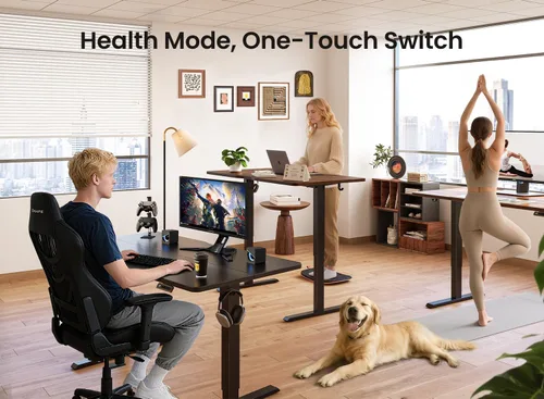 Miniatura 5 de BANTI Escritorio de pie de 40 × 24 pulgadas, ergonómico, altura eléctrica ajustable, para sentarse y ponerse de pie, escritorio de oficina