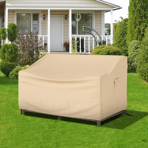 Miniatura 6 de GOFLAME Funda para sofá de patio de 2 plazas, funda resistente para sofá de exteriores, con rejillas de ventilación, asa y hebilla, resistente al