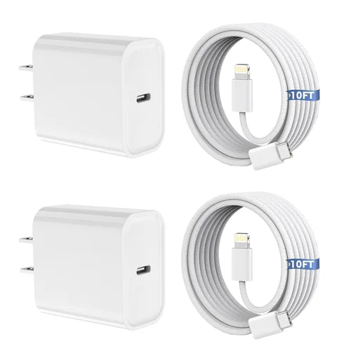 Miniatura 15 de Cargador rápido para iPhone, 20W [Certificado Apple MFi] USB Tipo C Bloque de Carga Rápida Power Delivery Cargador Lightning con Cable Lightning