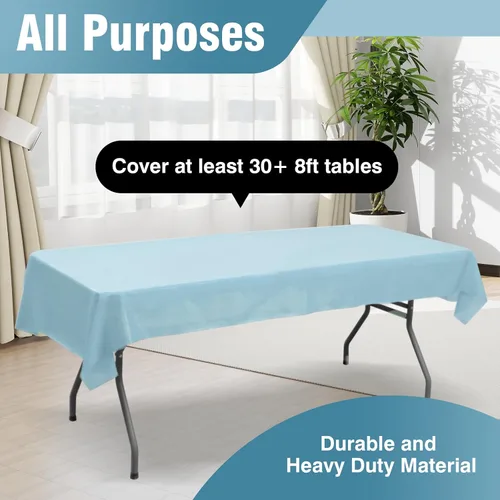 Miniatura 126 de Rollo de plástico para cubierta de mesa color verde manzana, 40 pulgadas x 100 pies, rollo de plástico resistente para cubierta de mesa de banquetes