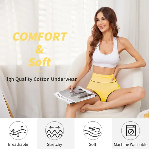 Miniatura 2 de Migbean Ropa interior de algodón para mujer - Ropa interior para mujer, ropa interior para mujer, bragas para mujer, multicolor, varios tamaños