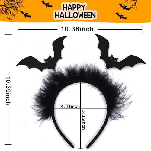 Miniatura 4 de Diadema de Halloween con diseño de murciélago negro para mujeres y niñas, accesorios para el cabello, cosplay, maquillaje, fiesta, fotos, decoración