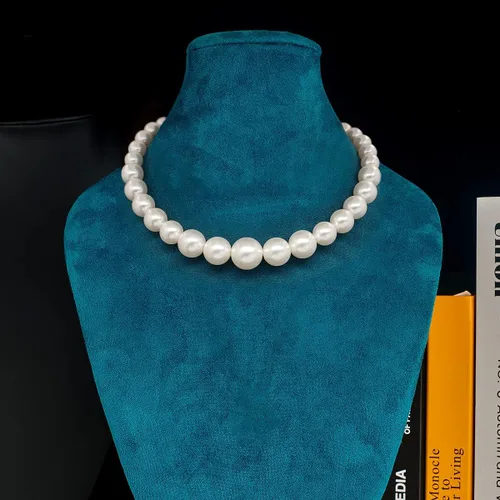 Miniatura 6 de MUYAN Collar redondo de perlas de imitación para mujer, gargantilla abierta de perlas, color blanco