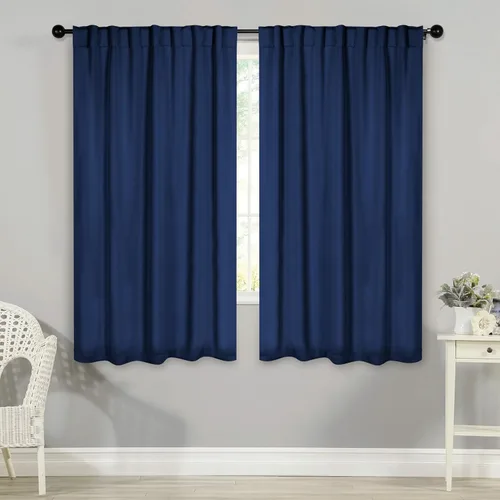 Miniatura 37 de BLUENILEMILLS Paneles de cortinas opacas para oscurecer la habitación con bolsillo para barra/pestañas traseras, cortinas perfectas para ventanas