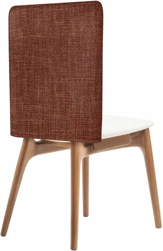 Miniatura 17 de Paquete de 4 fundas de lino beige para sillas de comedor, color liso puro, lavable, extraíble, fundas para sillas de respaldo, funda de respaldo