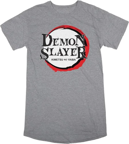 Demon Slayer Logo Camiseta gris oscuro jaspeado para mujer