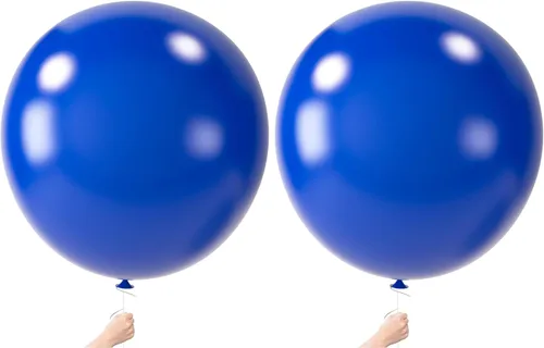 Miniatura 18 de LovesTown 4 globos grandes de 36 pulgadas de color azul claro, globos grandes de látex para cumpleaños, baby shower, graduación, compromiso, Azul