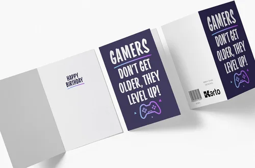 Miniatura 3 de Tarjeta de cumpleaños para jugadores para hombres y mujeres, tarjeta de feliz cumpleaños individual grande de 5.5 x 8.5 pulgadas para él o ella