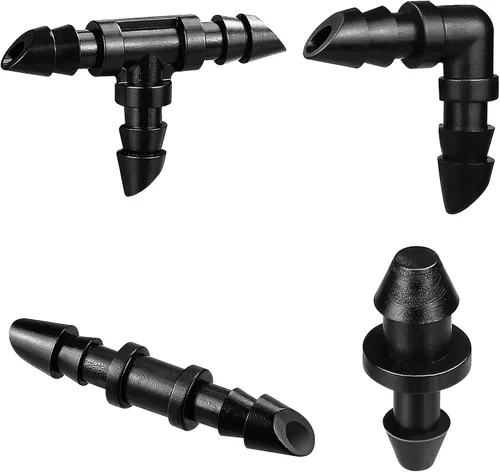 Miniatura 11 de Paquete de 70 conectores de púas universales para riego por goteo de 1/4 pulgadas, conectores de púas para tubos de goteo de 1/4 pulgadas