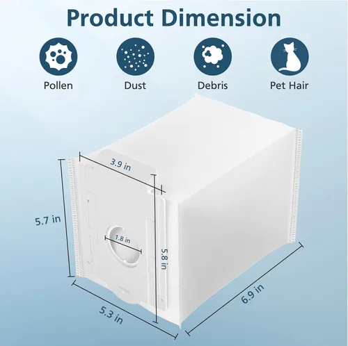 Miniatura 3 de Paquete de 12 bolsas de polvo VCA-ADB90 compatibles con Samsung VCA-SAE903/AA y VCA-SAE904/AA, bolsas de repuesto para aspiradoras inalámbricas Jet