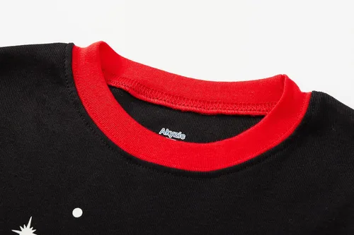 Miniatura 3 de Akyzic Pijamas de planeta para niños pequeños, dinosaurio, algodón, para niños, camión, 2 piezas, tren, ropa de dormir, conjunto de ropa de dormir