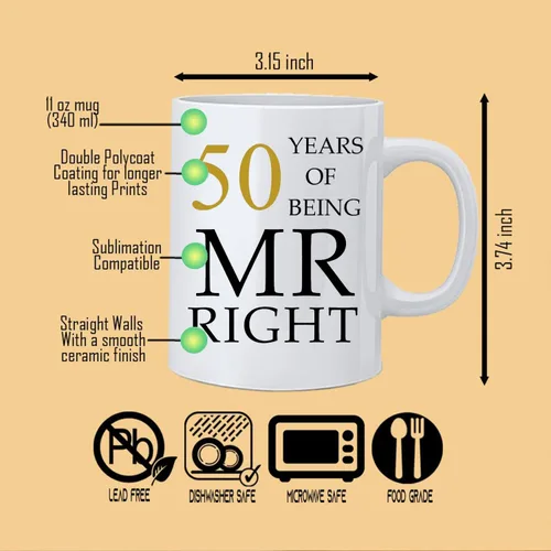 Miniatura 8 de Kwieema 50 aniversario de boda para parejas, 50 aniversario dorado para padres, 50 aniversario de boda, tazas de café, abuelos, parejas, taza