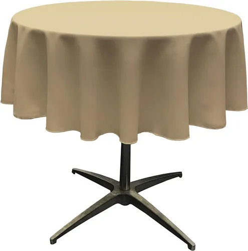 Miniatura 193 de LA Linen - Mantel redondo lavable de popelina de poliéster, resistente a manchas y arrugas, 51", mantel de tela para comedor, cocina, fiesta, Negro