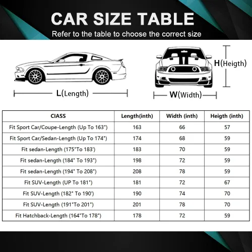 Miniatura 5 de GUNHYI Cubierta impermeable para automóvil para todo clima, ajuste universal Tesla Model S, Audi A6/A7/A8, Dodge Charger, Mercedes Benz Clase S S500