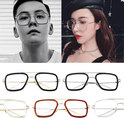Miniatura 2 de Onrtry Tony Stark - Lentes de bloqueo de luz azul para hombres y mujeres, montura de metal retro, lentes de Iron Man Spider-Man Marco transparente