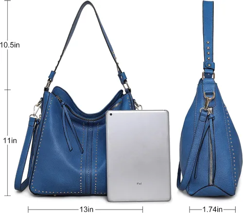 Miniatura 4 de Montana West - Bolsa grande de cuero para mujer, portación oculta de arma, con detalle de tachas, bolsa cruzada