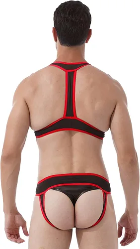Miniatura 4 de ACSUSS Body elástico en el pecho para hombre, leotardo, ropa interior de lucha libre
