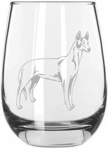 Miniatura 431 de Sakhalin Husky Dog - Copa de vino grabada personalizada de 15.25 onzas sin tallo