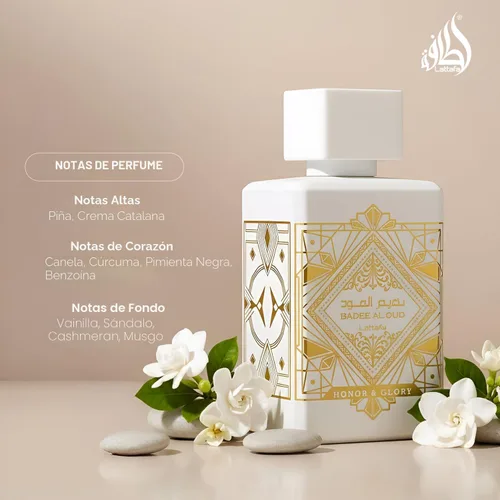 Miniatura 4 de Lattafa Bade'e Al Oud Honor & Glory - Fragancia duradera de Eau de Parfum con notas frutales, vainilla, picante suave y madera para unisex, 3.40