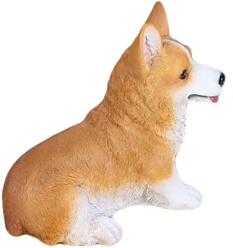 Miniatura 4 de WAIT FLY Precioso Corgi postrado perro en forma de hucha de resina Banco de monedas Decoración del hogar