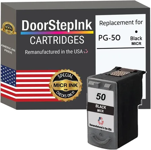 DoorStepInk Cartucho de tinta remanufacturado en los Estados Unidos para Canon PG-50 Negro MICR para Canon Pixma MP150, MP160-MFP, MP180-MFP, MP450,