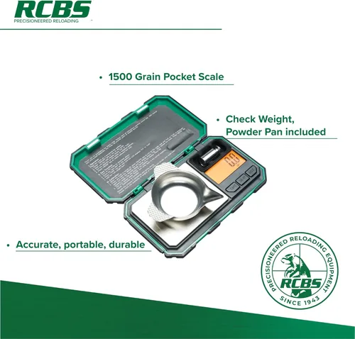 Miniatura 2 de RCBS Balanza de Bolsillo de 1500 Granos_98914, Verde