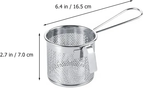 Miniatura 2 de Luxshiny Colador de malla Hotpot de 6.49 x 3.14 x 2.75 pulgadas, colador de alimentos colgante para separación de ollas calientes y cocción de fideos