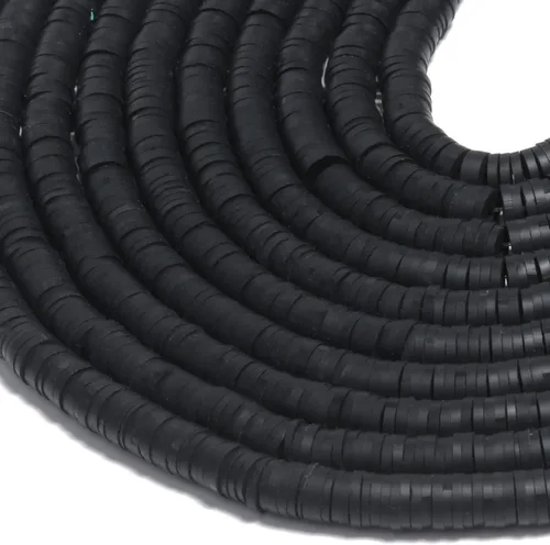 Miniatura 12 de 3600 cuentas de arcilla roja para hacer pulseras, 10 hebras planas redondas de arcilla polimérica de 0.236 pulgadas (0.236 in), cuentas Heishi