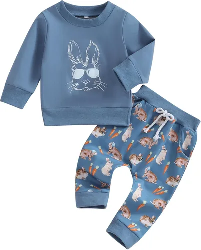 Miniatura 36 de Adobabirl Conjunto de sudadera y pantalones de Halloween para bebé, sudadera y pantalones con parche de calabaza para Halloween, otoño, ropa de bebé