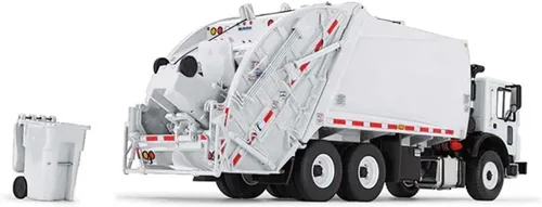 Miniatura 2 de First Gear 1/34 White Mack TerraPro con cargador trasero McNeilus y botes de basura 10-4337
