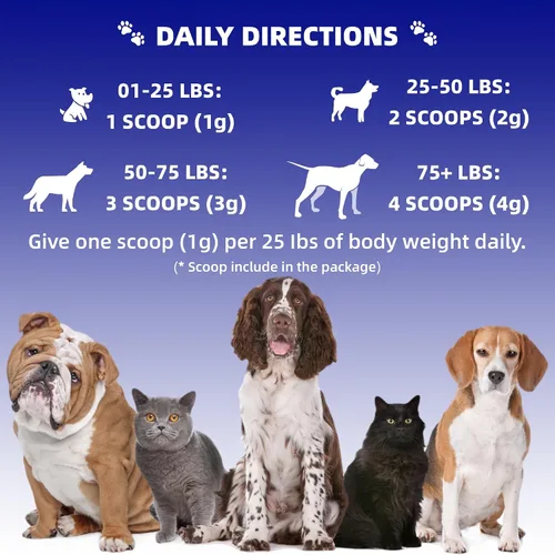 Miniatura 5 de Extracto de hongos en polvo para perros y gatos – Complejo de 10 hongos suplemento para mascotas para inmunidad, salud celular, cognición