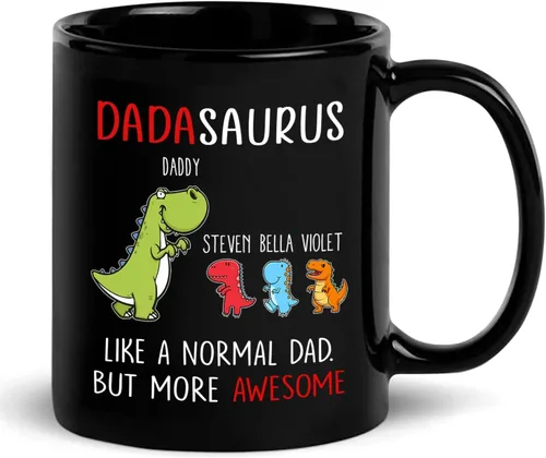 Miniatura 12 de Taza de café con texto en inglés "This Daddy Belongs To Coffee Cup", regalo para el día del padre, Navidad, taza de café negra personalizada