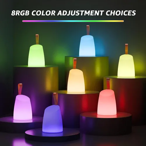 Miniatura 5 de uuffoo Paquete de 2 lámparas LED de mesa portátiles para exteriores, lámpara de mesa recargable con control remoto, RGB y blanco cálido, IP44