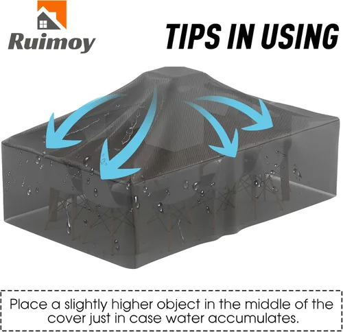 Miniatura 5 de Ruimoy Fundas para muebles de patio, funda impermeable para muebles de exterior, uso general, fundas para mesa exterior y silla, resistentes 600D