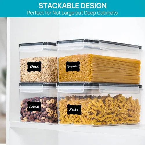 Miniatura 5 de Vtopmart Recipientes herméticos para almacenamiento de alimentos con tapas, juego de 8 unidades, 3.2 L, contenedor de plástico para organizador