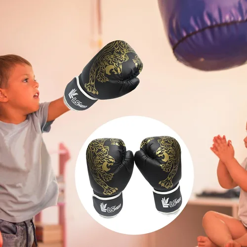 Miniatura 3 de LAFANDE Guantes de boxeo para hombres y mujeres, guantes de combate transpirables de Muay Thai Negro