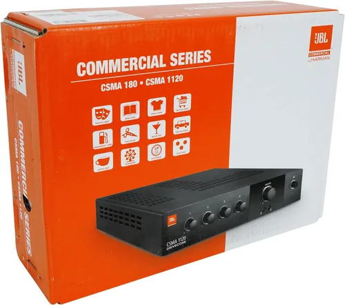 Miniatura 5 de JBL Profesional CSMA1120 Serie Comercial Monocanal 120-Watt Alimentado Mezclador/Amplificador de Audio