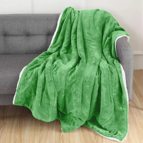 Miniatura 19 de Elegant Comfort Manta de Sofá Reversible de Sherpa Sólida, Manta para Todas las Estaciones - Súper Suave, Acogedora y Afelpada - Manta Decorativa