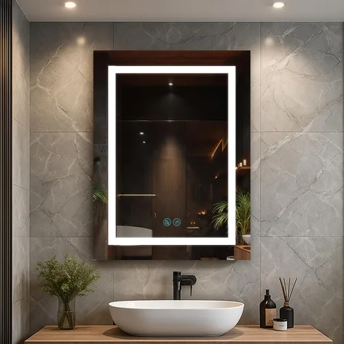 Miniatura 10 de Blossom Rigel - Botiquín de 20 x 26 pulgadas con espejo LED empotrado o superficie con luces, gabinete de baño con bisagra derecha, desempañador