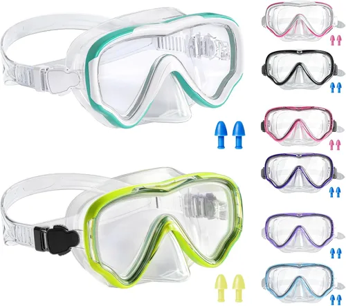 Miniatura 9 de Gafas de natación para niños con cubierta para la nariz, máscara de buceo de esnórquel, antivaho, anti-UV, equipo de esnórquel, gafas de natación